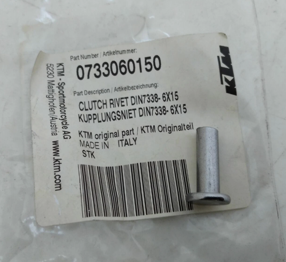 2000-2012 KTM Clutch Rivet 6x15 380 MXC 300 XC-W 0733060150