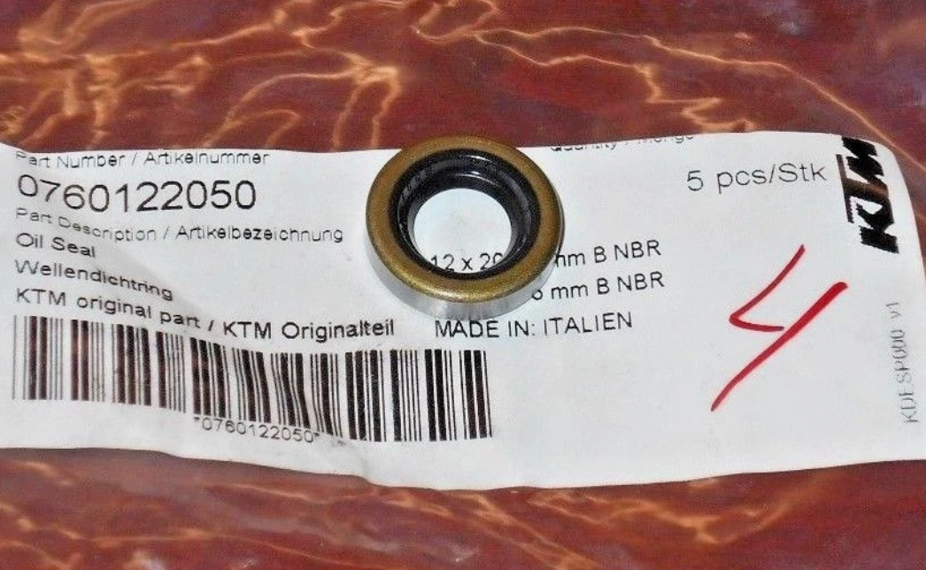NEW OEM KTM SHAFT SEAL RING 12X20X5 B 60 65 85 SX SXS 950 ADV SUPER 0760122050