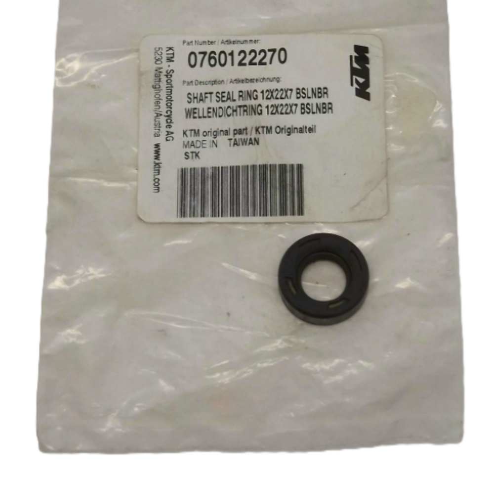 NEW OEM KTM HUSQVARNA SHAFT SEAL RING 12 X 22 X 7 B 640 DUKE II ADV 0760122270