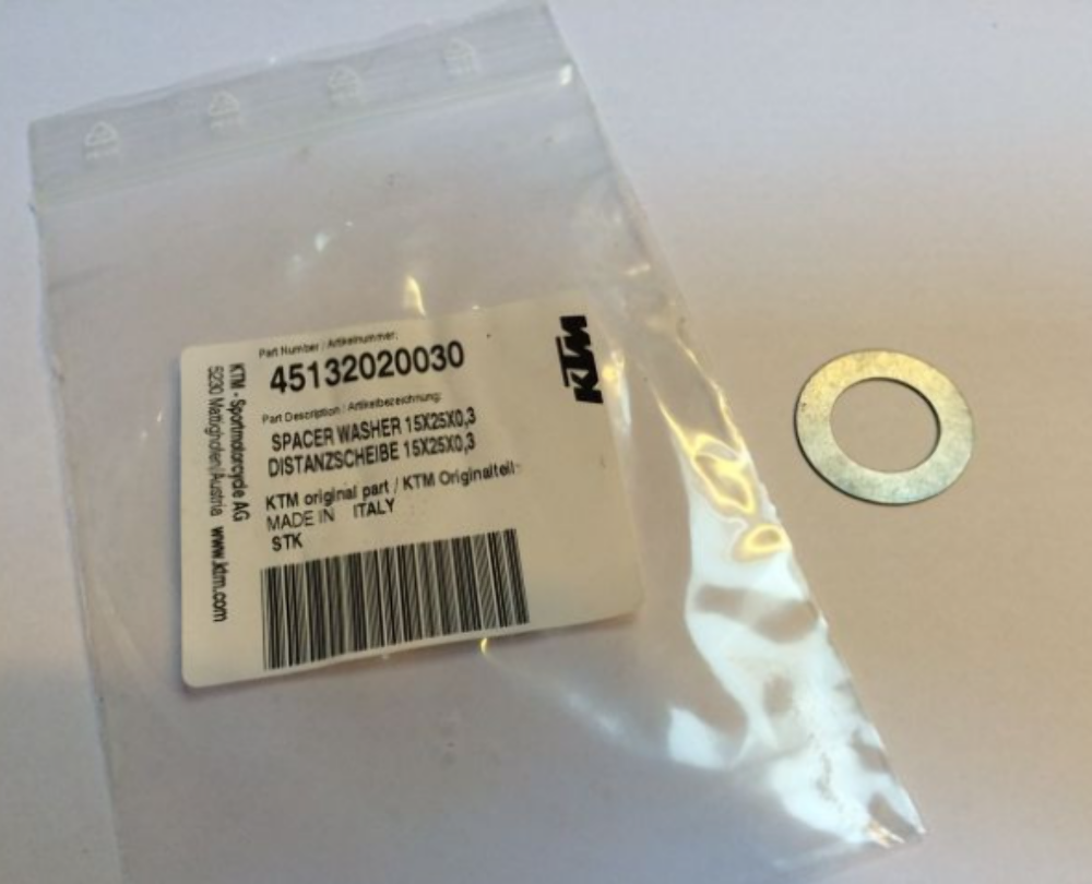NEW OEM KTM SPACER WASHER 15X25X0,3 (45132020030)
