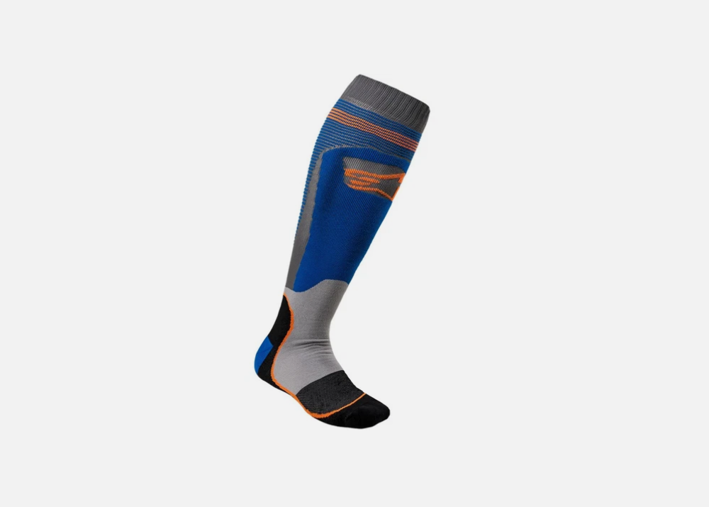 Alpine Stars MX Plus-1 Socks Blue,Orange,Grey SIZE: MENS LG 11.5-13.5 US 4701820