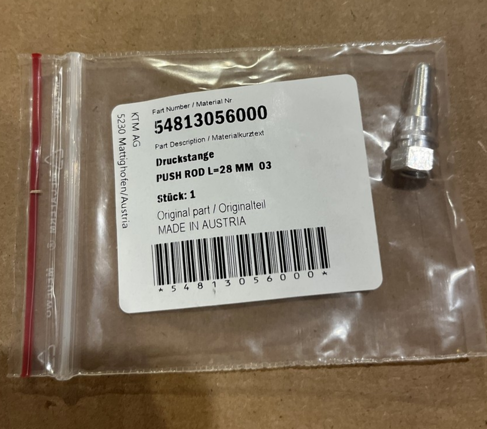 NEW KTM GASGAS PUSH ROD L=28MM 125 150 200 250 300 350 400 450 525 54813056000