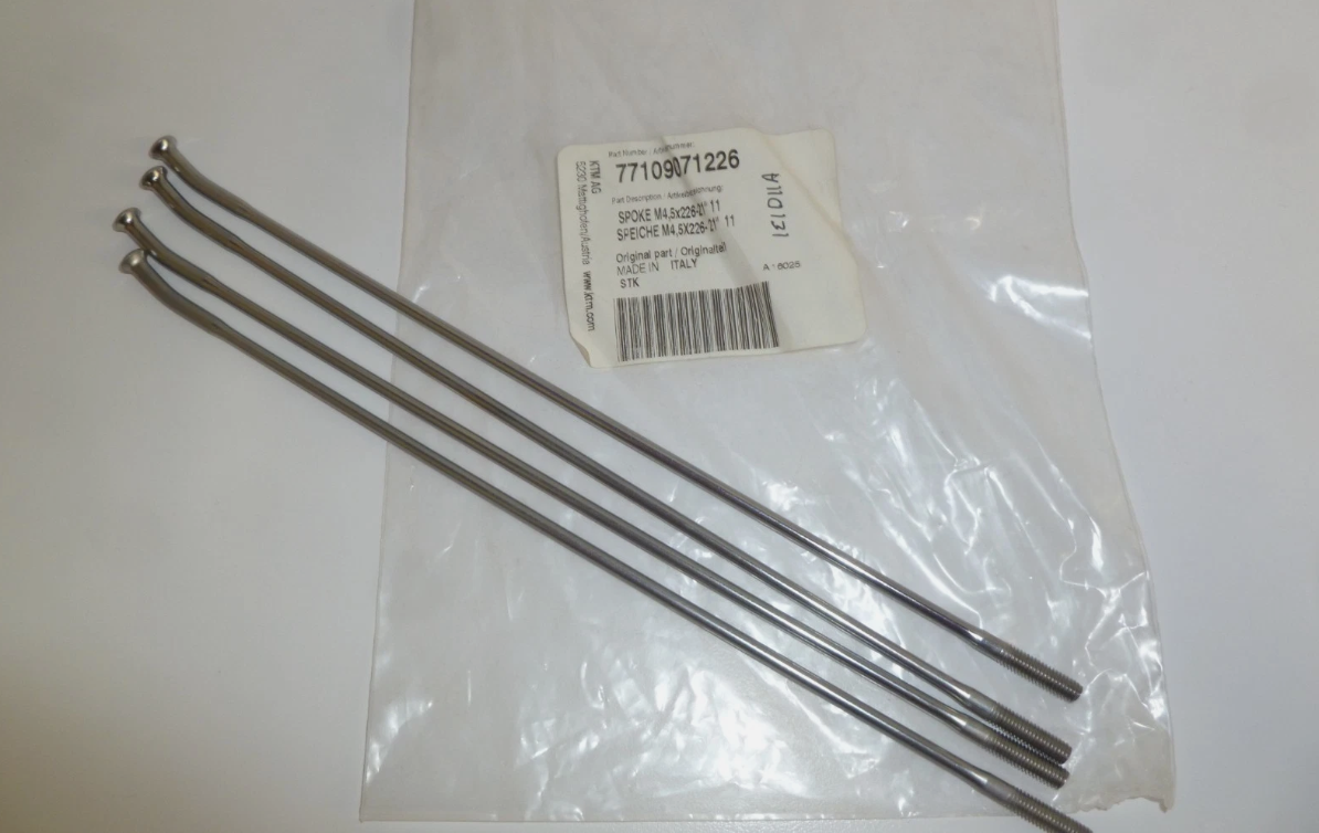 2011-12 KTM 250SX/SXF, 300XC/SXF OEM Spoke M4,5x226-21" 11 QTY: 4 77109071226