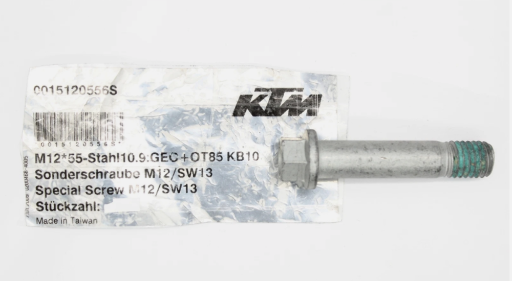 KTM M12x55 SW13 Hex Head Special Screw (Blue Threadlock) 0015120556S QTY 10