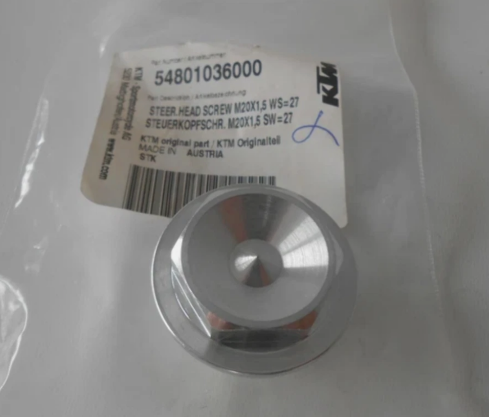 NEW OEM KTM STEERING HEAD SCREW M20X1,5 WS 690 790 890 ADVENTURE 54801036000