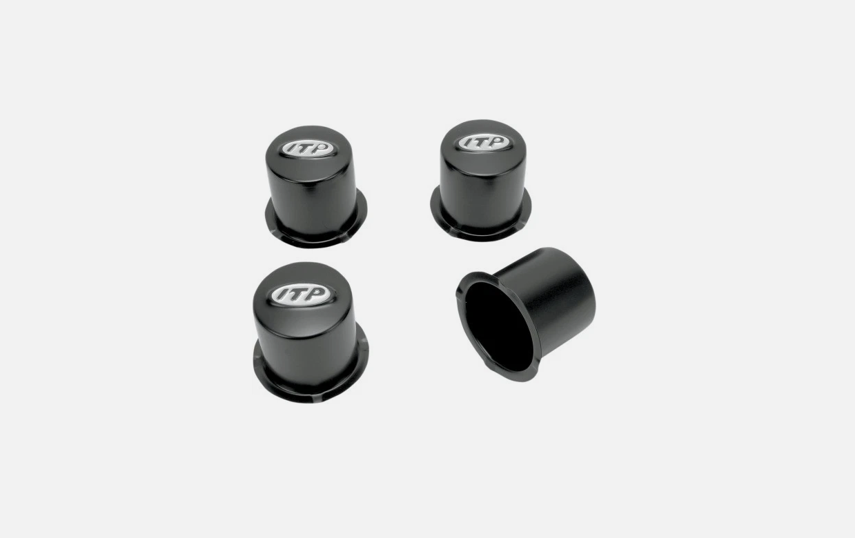 ITP Black Steel Center Caps 4/110-4/4 BP 1989-2000 Honda TRX300FourTrax 57-94133