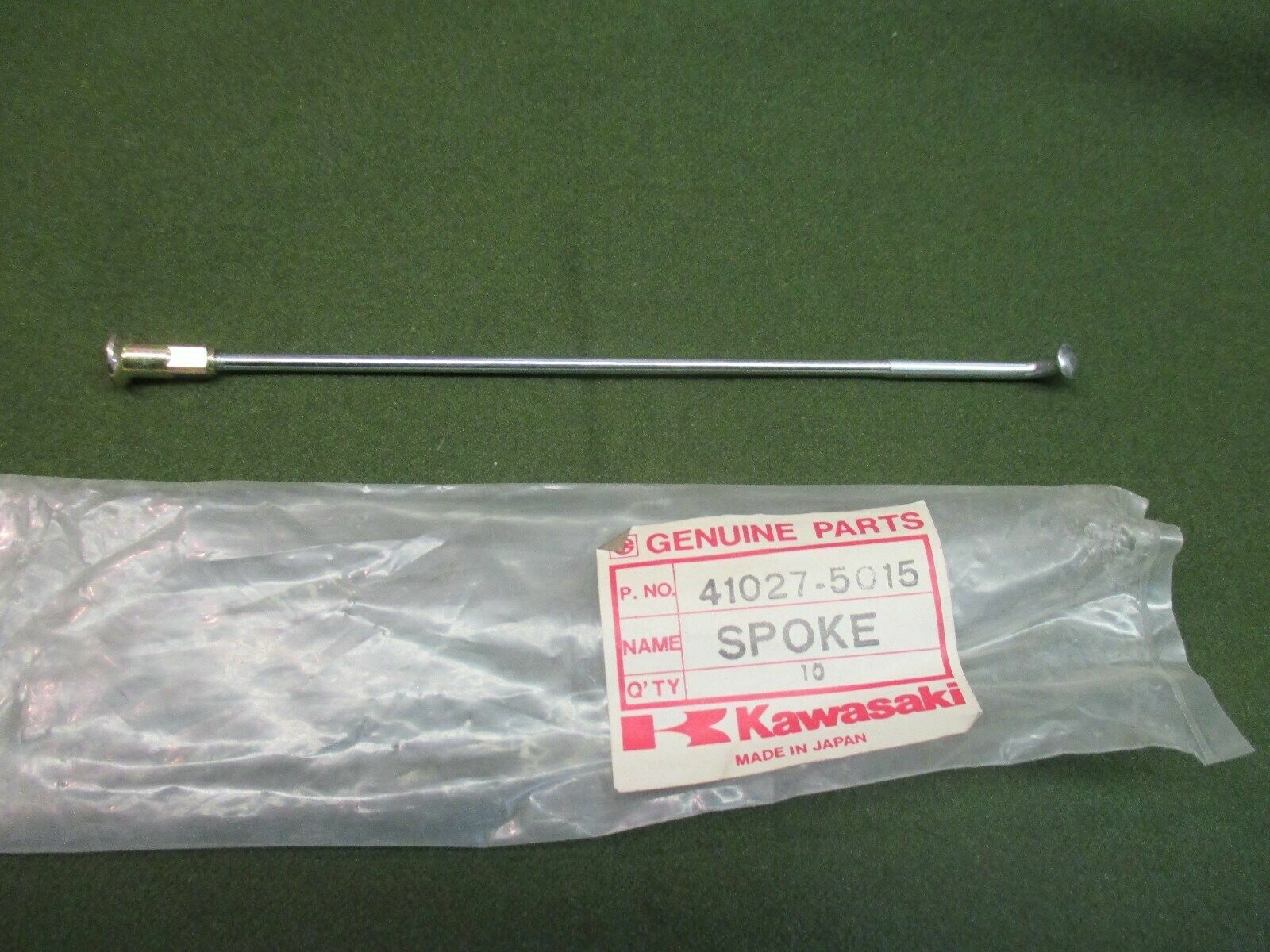 Kawasaki KX250 1975 REAR LH INNER SPOKE & NIPPLE NOS OEM 41027-5015