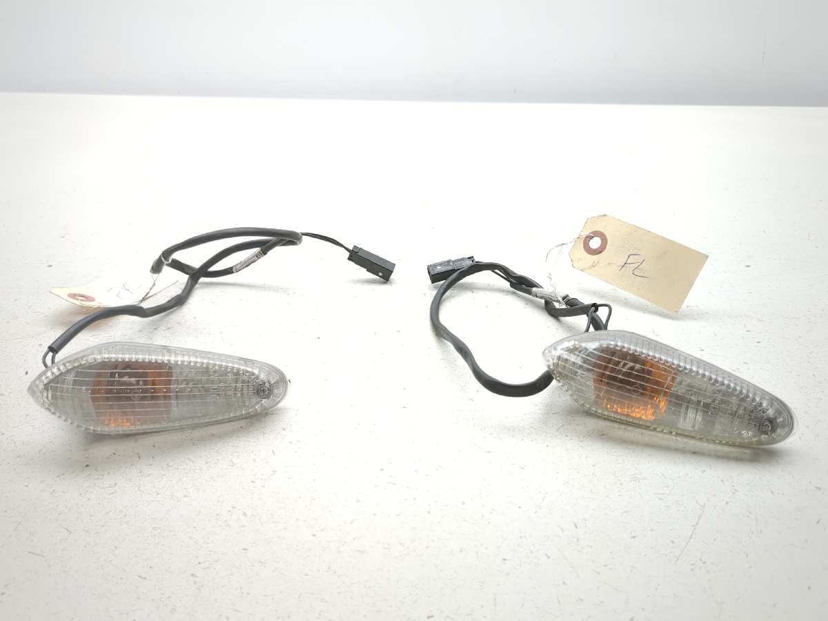 13-15 Ducati Hypermotard 821 Front Turn Signal Flasher Indicator Lights Set Pair