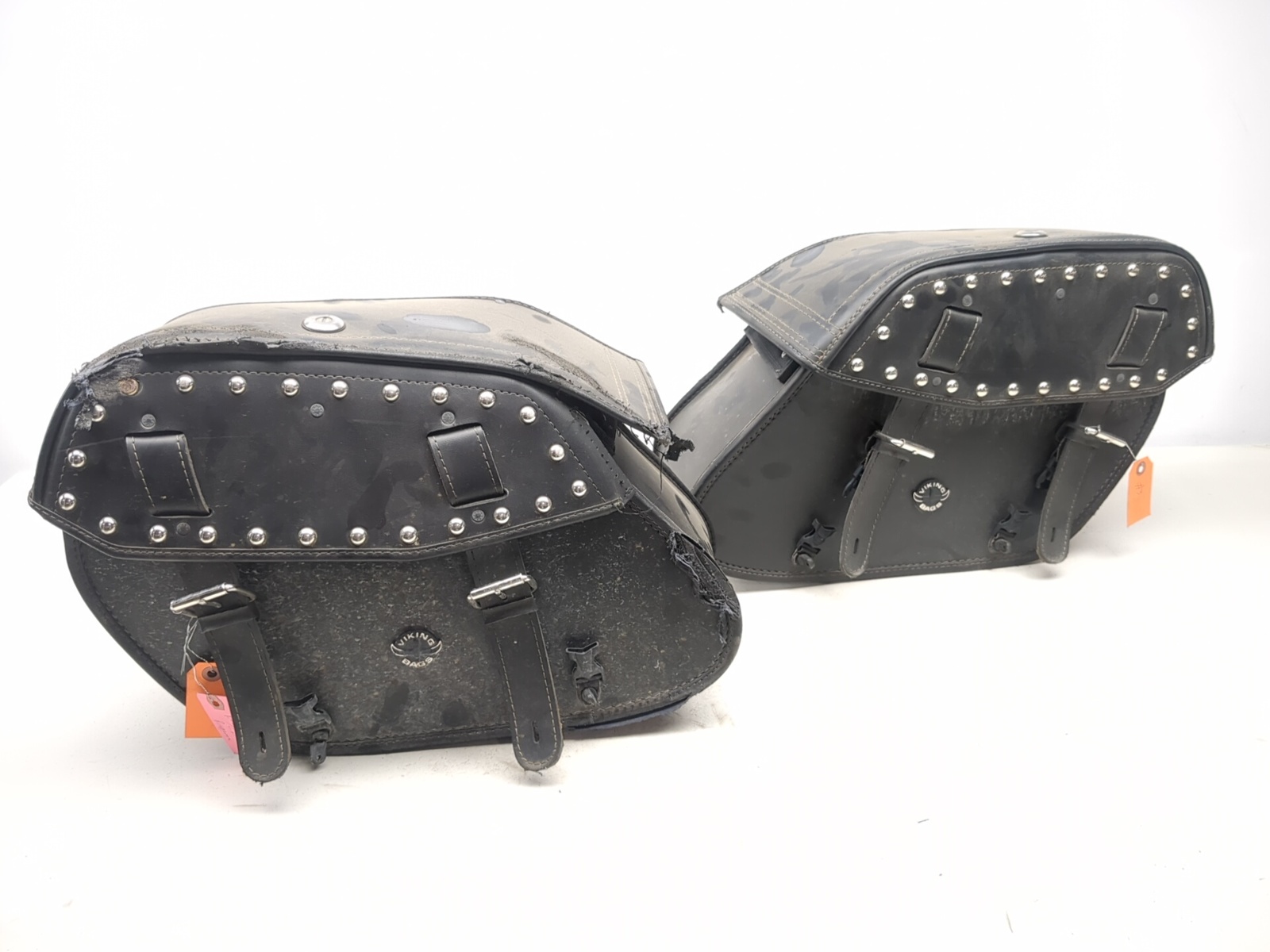 SIMS ヴィンテージ FAKIE 158 FATBOY ジャンク品 90-99 Harley Softail Fatboy FLSTF Rear Viking Bags Left & Right