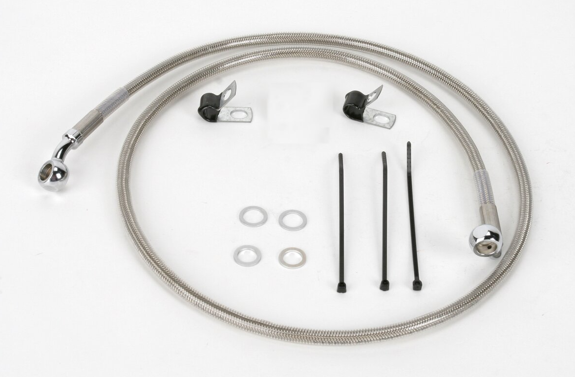 DRAG SPECIALTIES 01-06 Harley FLSTC Stainless Steel Brake Line Kit 1741-0872