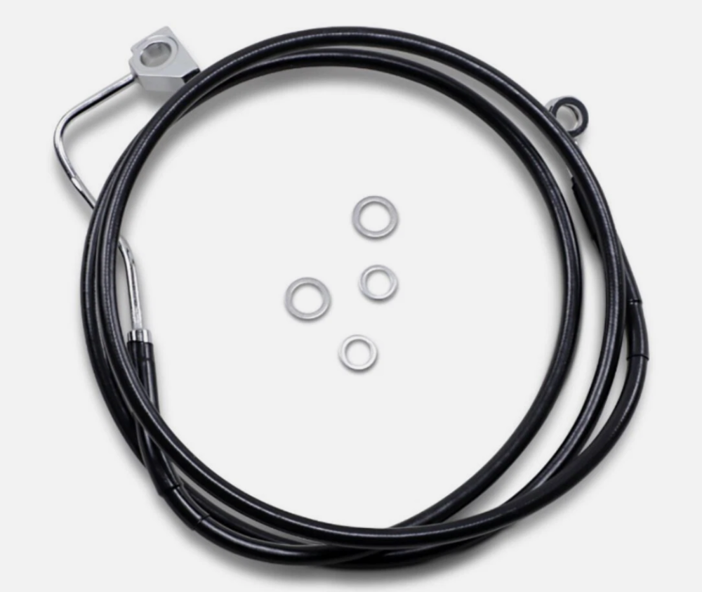 DRAG SPECIALTIES 14-22 Harley Touring Black Vinyl FRNT UPR Brake Line 1741-3995
