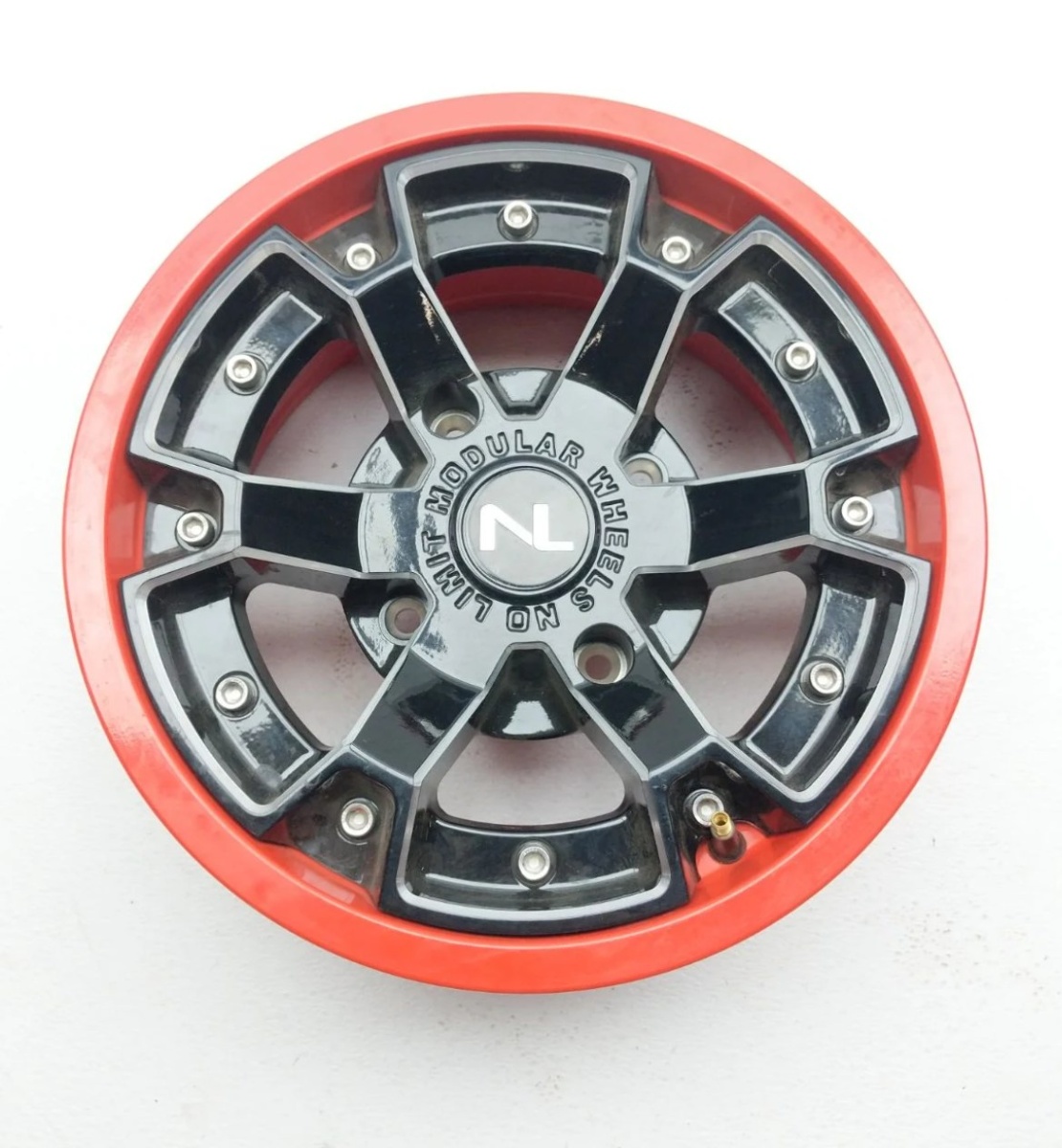 No Limit Storm 14X7 Machined Black/Red Wheel 4-110 R1001TN-RED