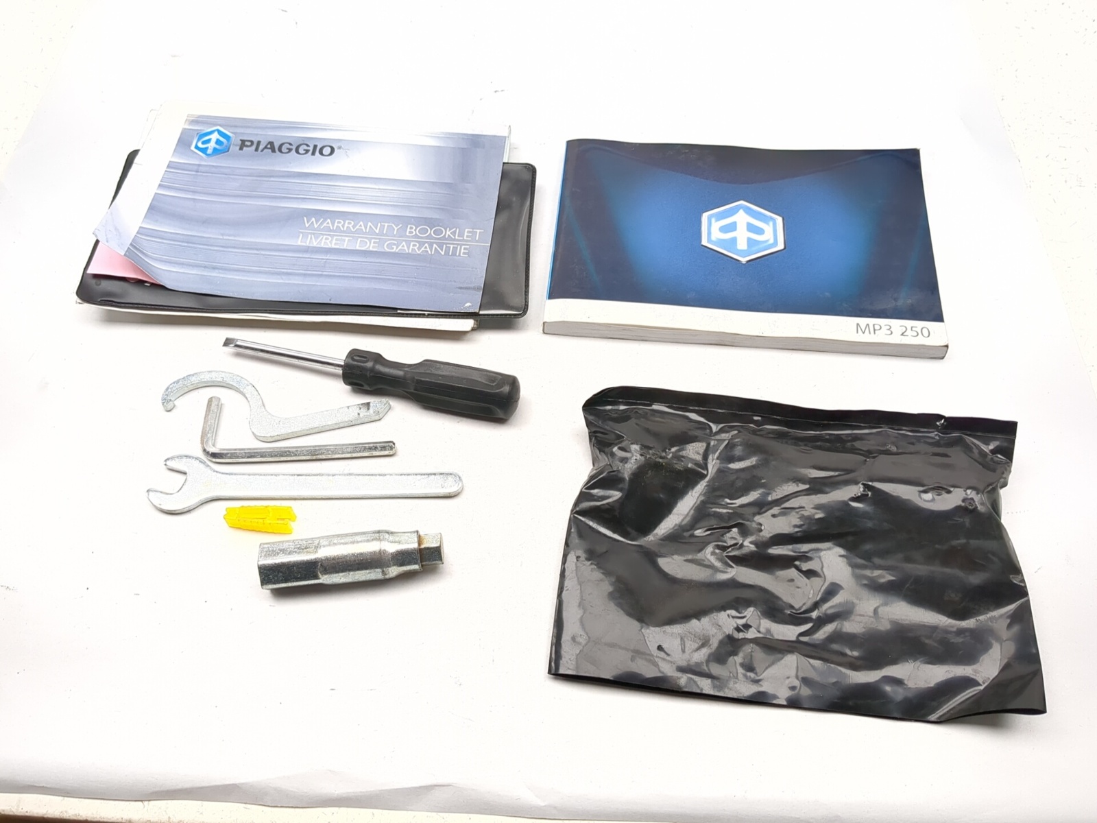 06-11 Piaggio MP3 250 Tool Kit Warranty Owners Manual Set