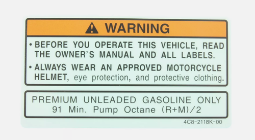 2007-2008 Yamaha YZF-R1 Caution Label Decal OEM 4C8-2118K-00 - Sun ...