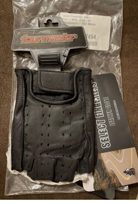 TOURMASTER Fingerless Gloves NOS Leather Small 8412010504 - Sun