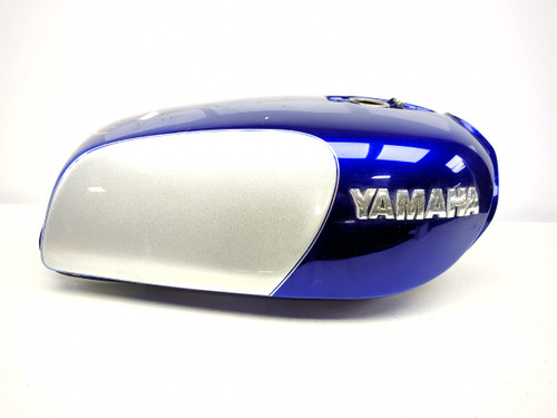 Yamaha タンク ネイビー/シルバー 77-83 Yamaha XS750 Gas Fuel Tank Petrol Reservoir - Sun Coast