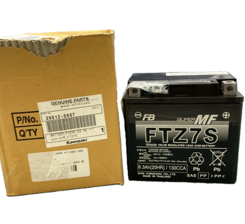 2021-2026 KAWASAKI KLX300 OEM BATTERY, FTZ7S,12V 6AH 26012-0907