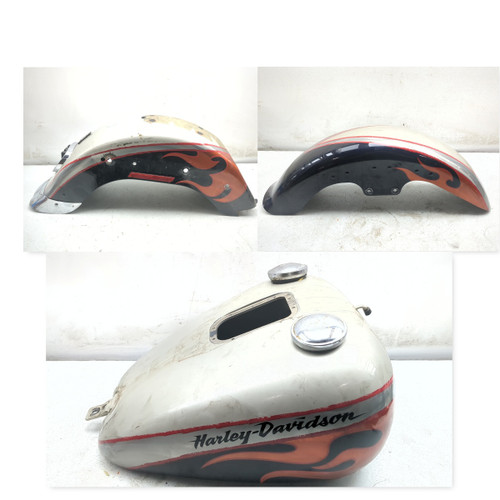 Harley-Davidson タンク フェンダー(前後) 05-06 Harley Screamin' Eagle Fat Boy FLSTFSE Gas Fuel Tank Front