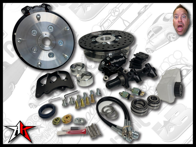 5x205 2 Piston Wilwood Black Caliper | 1966-1968 Classic VW Type 1 Beetle Ghia Front Disc Brake Conversion Kit