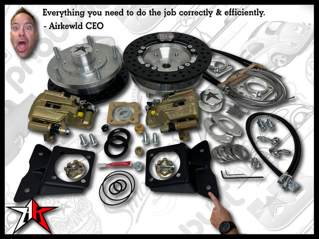 Classic VW Rear Disc Brake Kit | 1949-1965 Beetle Ghia | 5x205mm Wide