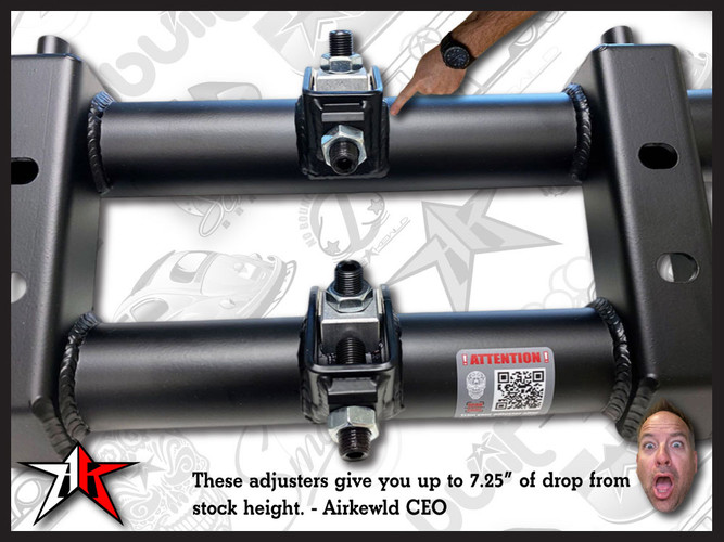 4 Inch Narrowed | Front Axle Adjustable Beam | Powder Coated | 1949-1965 Classic VW Type 1 Beetle Ghia