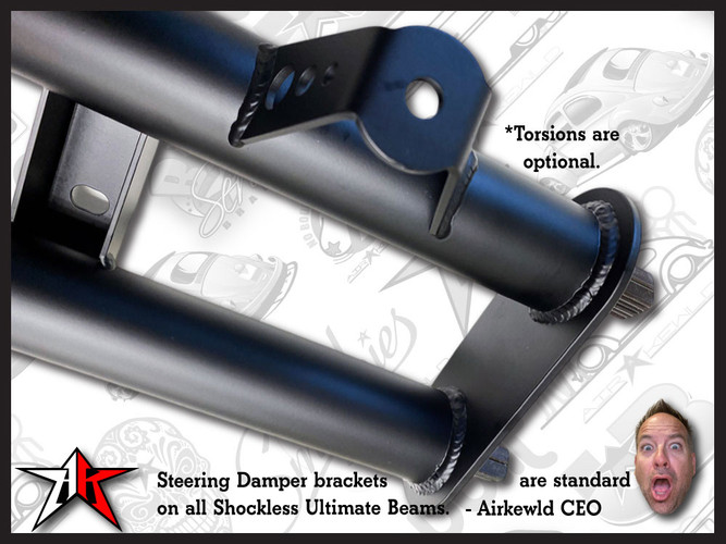 6 Inch Narrowed | Shockless Front Axle Adjustable Beam | Powder Coated | 1949-1965 Classic VW Type 1 Beetle Ghia