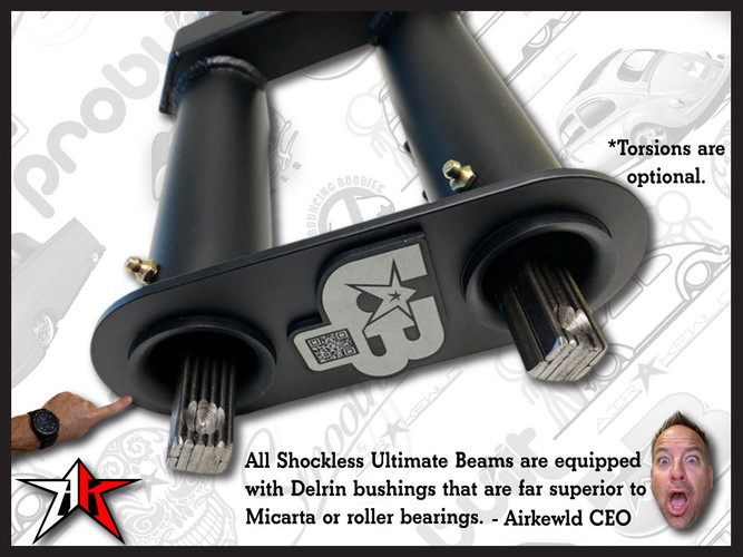 6 Inch Narrowed | Shockless Front Axle Adjustable Beam | Powder Coated | 1949-1965 Classic VW Type 1 Beetle Ghia