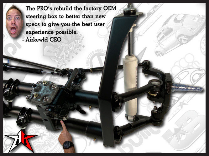 Stock Width | Complete Adjustable Front Axle Beam Assembly | Stock Disc Spindles | 1966-1968 Classic VW Type 1 Beetle Ghia