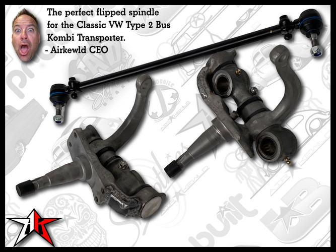 ECObuilt Flipped Drop Spindles Outright | Raw | 1964-1967 Classic VW Type 2 Bus Kombi Transporter