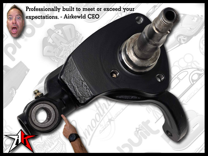 PRObuilt Assembled Drop Spindles Spindle Set Pair | Powder Coated | 1949-1965 Classic VW Type 1 Beetle Ghia