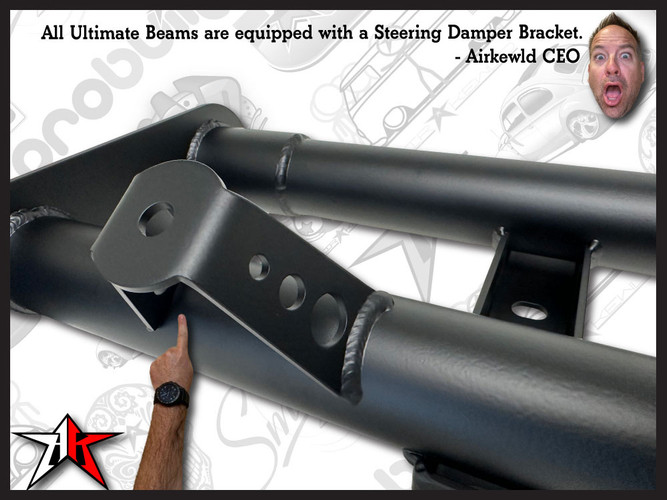 2 Inch Narrowed | Front Axle Adjustable Beam | Powder Coated | 1966-1977 Classic VW Type 1 Beetle Ghia