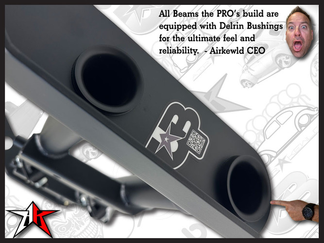 2 Inch Narrowed | Front Axle Adjustable Beam | Powder Coated | 1966-1977 Classic VW Type 1 Beetle Ghia