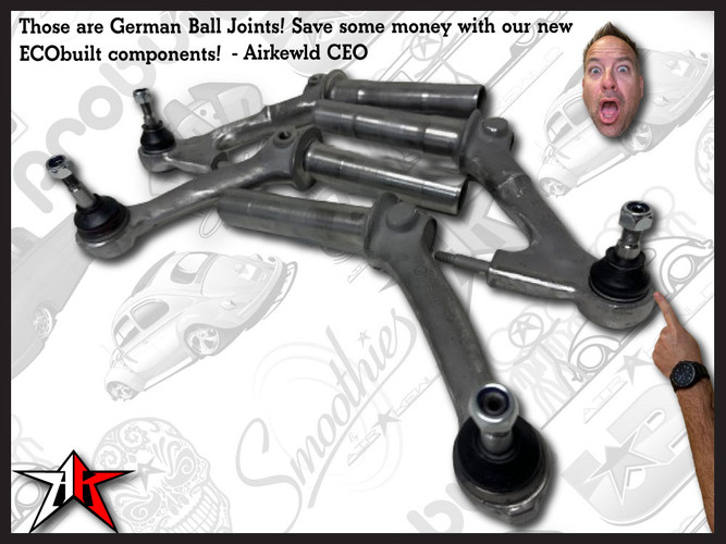 ECObuilt Ball Joint Arm Set with German Ball Joints | Raw | 1966-1977 Classic VW Type 1 Beetle Ghia Baja Class 11