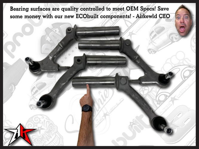 ECObuilt Ball Joint Arm Set with German Ball Joints | Raw | 1966-1977 Classic VW Type 1 Beetle Ghia Baja Class 11