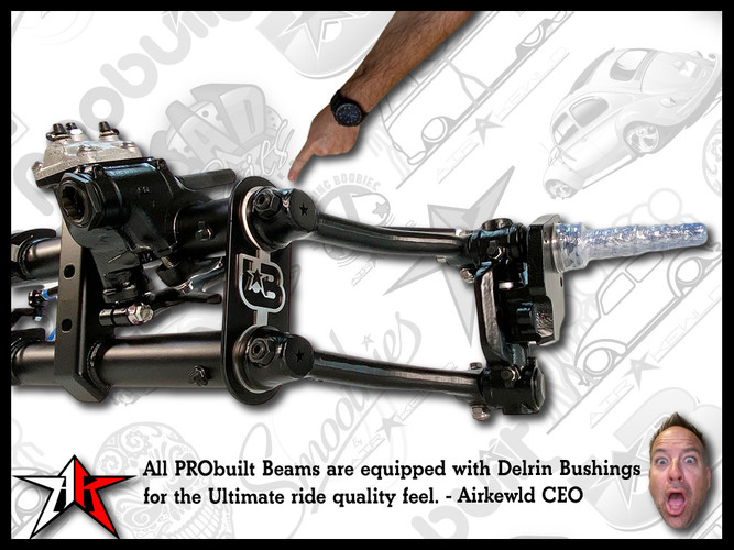 6 Inch Narrowed | Complete Shockless Adjustable Front Axle Beam Assembly | Drop Drum Spindles | 1949-1965 Classic VW Type 1 Beetle Ghia