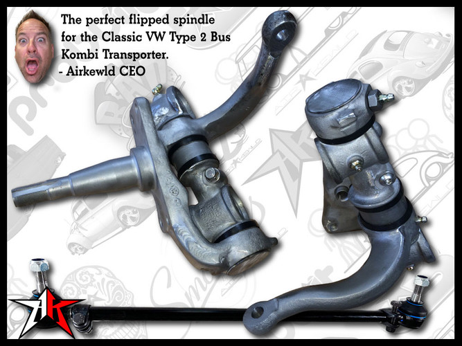 ECObuilt Flipped Drop Spindles Service | Raw | 1968-1975 Classic VW Type 2 Brazilian Bus Kombi Transporter