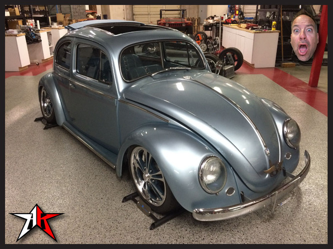 4 Inch Narrowed | Complete Air Ride Front Axle Beam Assembly | 1949-1965 Classic VW Type 1 Beetle Ghia