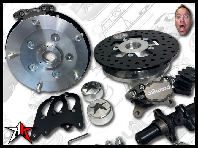 5x205 2 Piston Wilwood Grey Caliper | 1966-1968 Classic VW Type 1 Beetle Ghia Front Disc Brake Conversion Kit