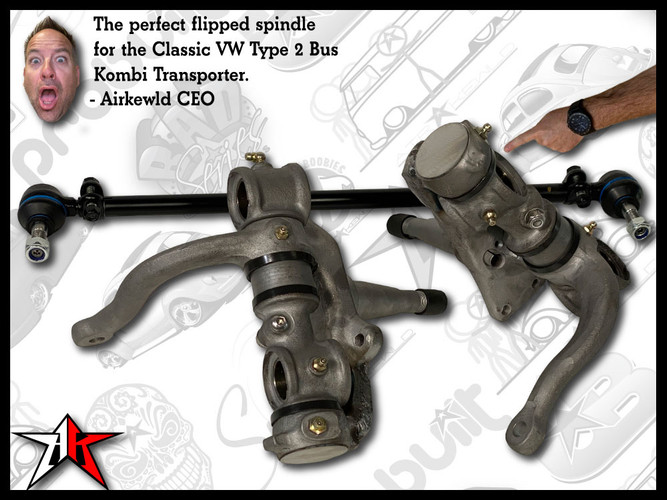 ECObuilt Flipped Drop Spindles Service | Raw | 1955-1967 Classic VW Type 2 Bus Kombi Transporter