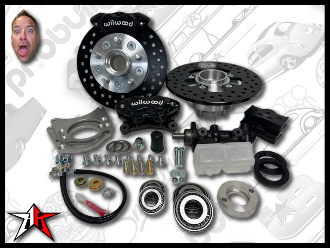 5x130 Wilwood Black Caliper | 1955-1963 Classic VW Type 2 Split Bus Kombi Transporter Front Disc Brake Conversion Kit