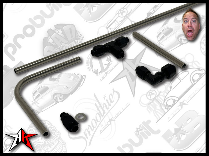 IDF Weber Hardline Fuel Line Kit | Black | Fire Prevention | High Performance Classic VW Porsche Engine