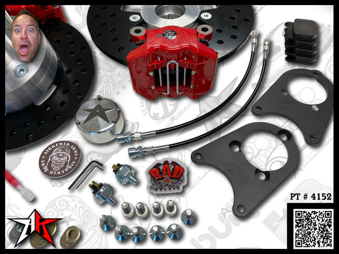 5x130 2 Piston Wilwood Red Caliper | 1969-1977 Classic VW Type 1 181 Beetle Ghia Thing Front Disc Brake Conversion Kit