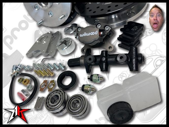 5x205 2 Piston Wilwood Grey Caliper | 1949-1965 Classic VW Type 1 Beetle Ghia Front Disc Brake Conversion Kit