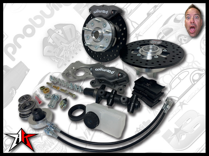 5x130 Wilwood Grey Caliper | 1964-1975 Classic VW Type 2 Split Bus Kombi Transporter Brazilian Front Disc Brake Conversion Kit
