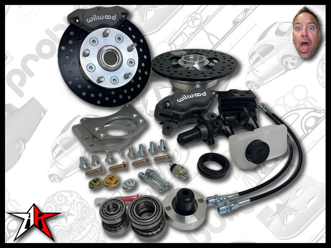 5x130 Wilwood Grey Caliper | 1964-1975 Classic VW Type 2 Split Bus Kombi Transporter Brazilian Front Disc Brake Conversion Kit
