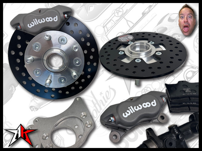 5x130 Wilwood Grey Caliper | 1964-1975 Classic VW Type 2 Split Bus Kombi Transporter Brazilian Front Disc Brake Conversion Kit