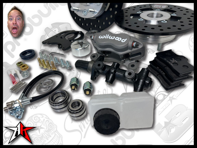 5x130 4 Piston Wilwood Grey Caliper | 1969-1977 Classic VW Type 1 181 Beetle Ghia Thing Front Disc Brake Conversion Kit