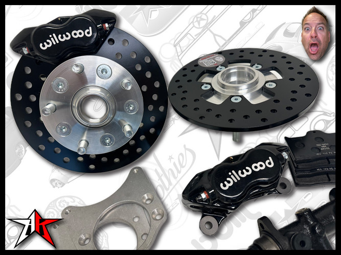 5x130 Wilwood Black Caliper | 1964-1975 Classic VW Type 2 Split Bus Kombi Transporter Brazilian Front Disc Brake Conversion Kit
