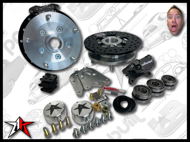 5x205 2 Piston Wilwood Grey Caliper | Classic Porsche 356 Front Disc Brake Conversion Kit - fits 356A and 356B