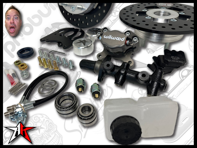 5x4.50 2 Piston Wilwood Grey Caliper | 1969-1977 Classic VW Type 1 181 Beetle Ghia Thing Front Disc Brake Conversion Kit